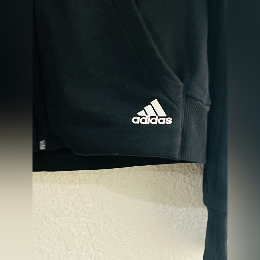 ADIDAS MUST HAVES 3-STRIPES FRENCH TERRY DW9695 black track top XS - Picture 7 of 12